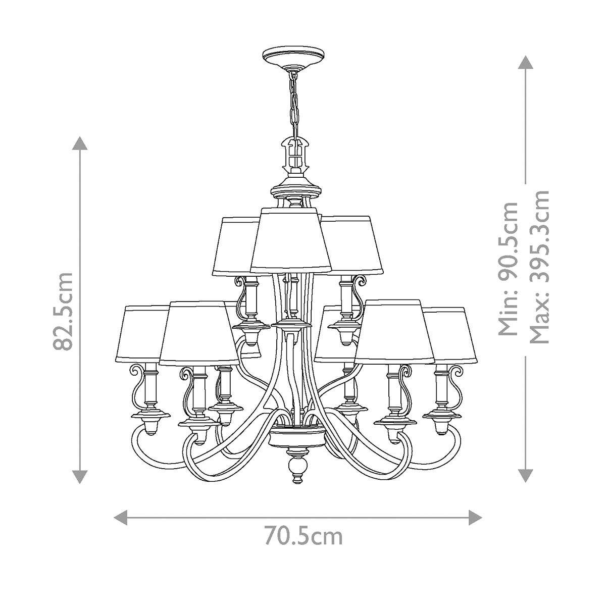 Hinkley Chandelier from the Plymouth range. Plymouth 9 Light Chandelier – SKU HK-PLYMOUTH9