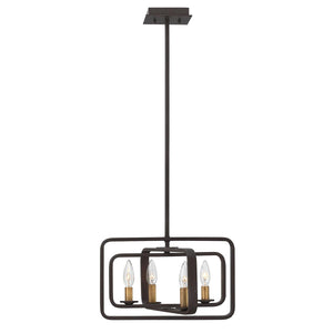 Hinkley Pendant from the Quentin range. Quentin 4 Light Wide Pendant Chandelier - Bronze Product Code = HK-QUENTIN-4P-A
