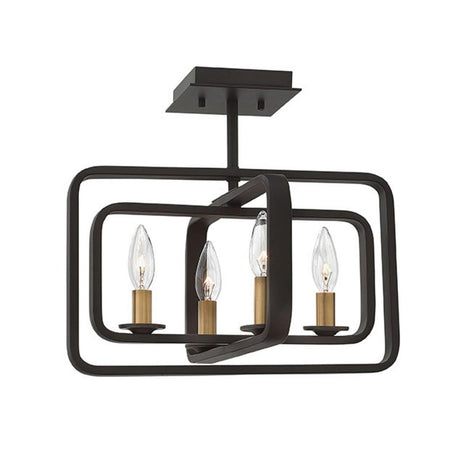 Hinkley Pendant from the Quentin range. Quentin 4 Light Wide Pendant Chandelier - Bronze Product Code = HK-QUENTIN-4P-A