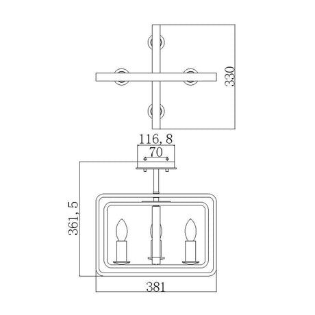 Hinkley Pendant from the Quentin range. Quentin 4 Light Wide Pendant Chandelier - Bronze Product Code = HK-QUENTIN-4P-A