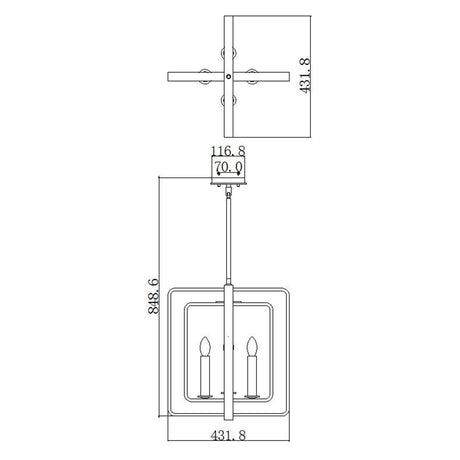 Hinkley Pendant from the Quentin range. Quentin 4 Light Tall Pendant Chandelier - Bronze Product Code = HK-QUENTIN-4P-B