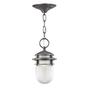 Hinkley Outdoor Hanging from the Reef range. Reef 1 Light Chain Lantern - Hematite Product Code = HK-REEF8-HE