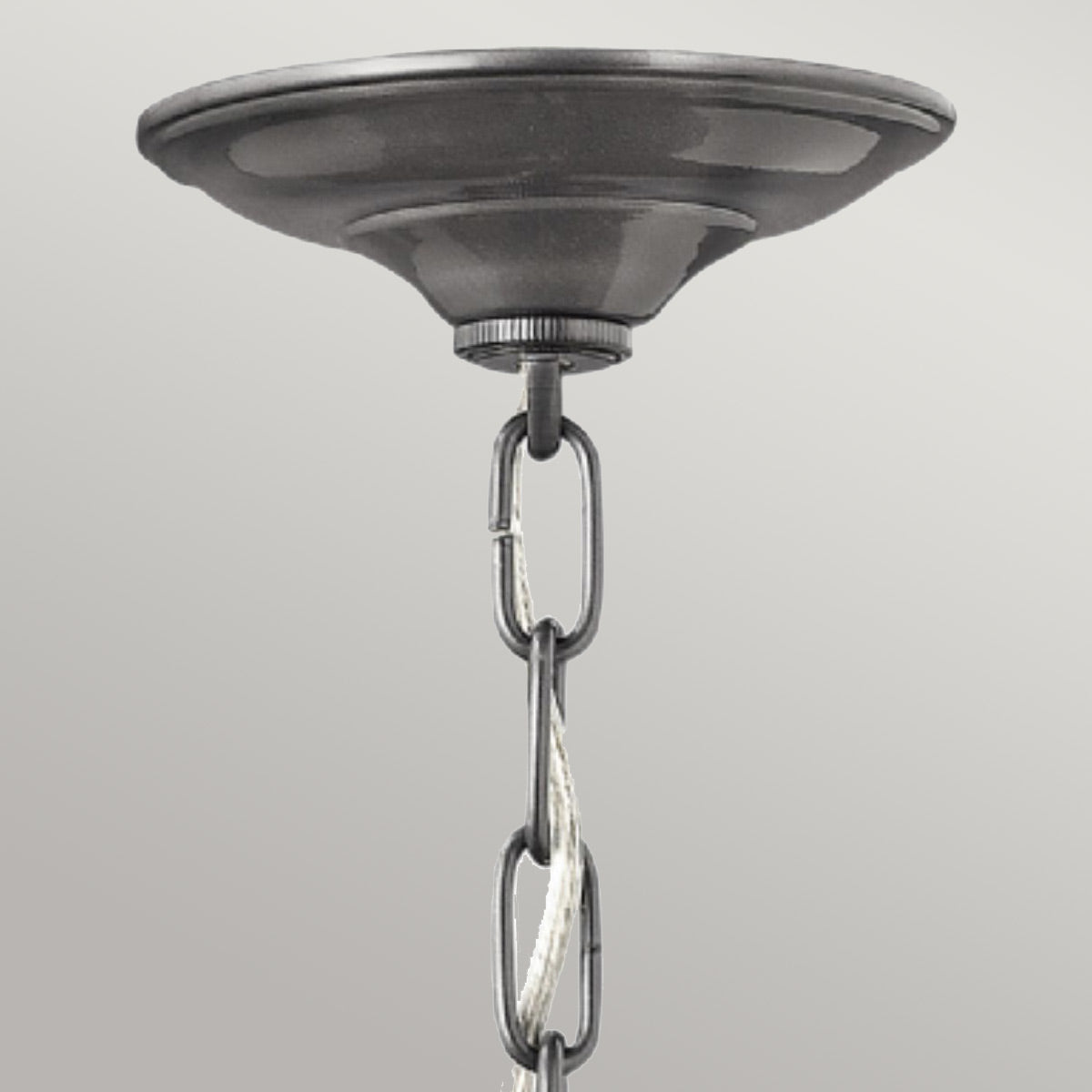 Hinkley Outdoor Hanging from the Reef range. Reef 1 Light Chain Lantern - Hematite Product Code = HK-REEF8-HE