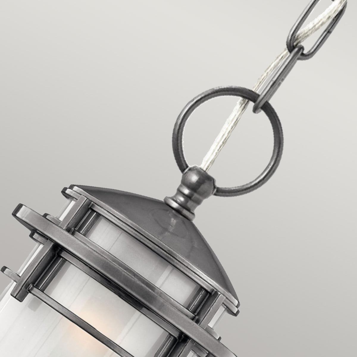 Hinkley Outdoor Hanging from the Reef range. Reef 1 Light Chain Lantern - Hematite Product Code = HK-REEF8-HE