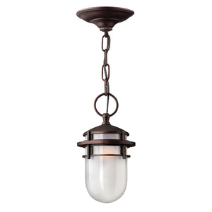 Hinkley Outdoor Hanging from the Reef range. Reef 1 Light Chain Lantern Victorian Bronze Product Code = HK-REEF8-VZ