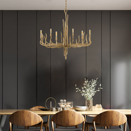 Hinkley Chandelier from the Spyre range. Spyre 6 Light Chandelier Product Code = HK-SPYRE6C-CPG