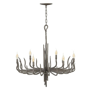 Hinkley Chandelier from the Spyre range. Spyre 6 Light Chandelier Product Code = HK-SPYRE6C-MMB
