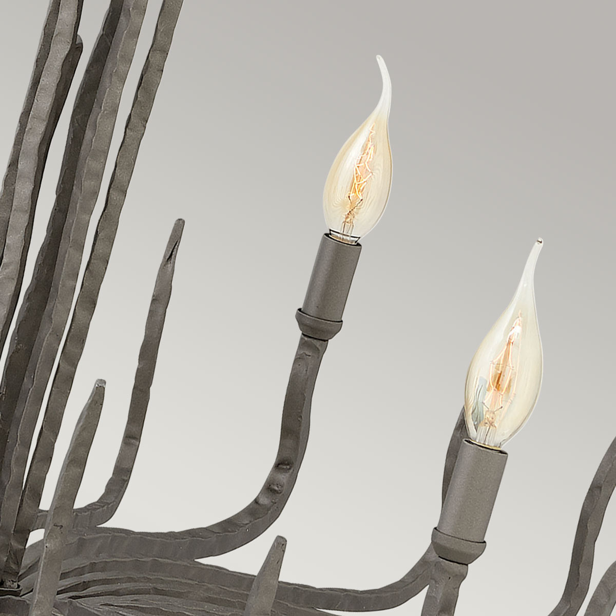 Hinkley Chandelier from the Spyre range. Spyre 6 Light Chandelier Product Code = HK-SPYRE6C-MMB
