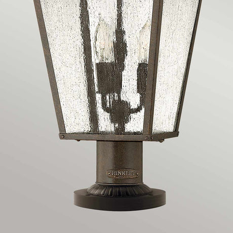 Hinkley Pedestal Lantern from the Trellis range. Trellis 3 Light Large Pedestal Product Code = HK-TRELLIS3-L