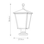 Hinkley Pedestal Lantern from the Trellis range. Trellis 3 Light Large Pedestal – SKU HK-TRELLIS3-L