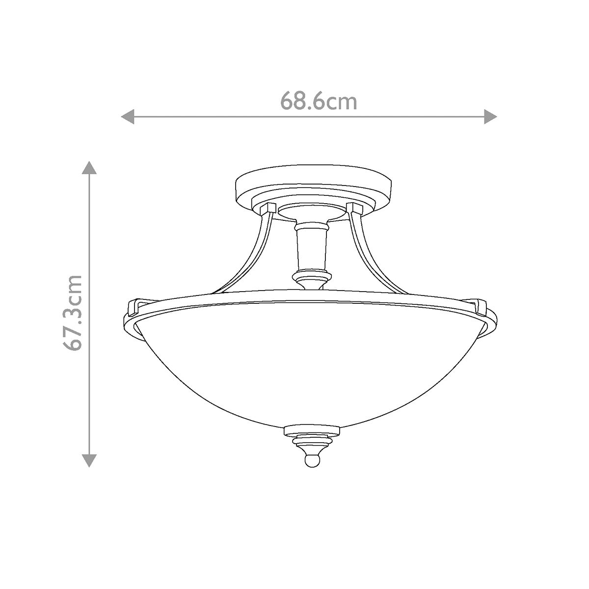 Hinkley Ceiling Semi-Flush from the Truman range. Truman 3 Light Semi-Flush – SKU HK-TRUMAN-SF
