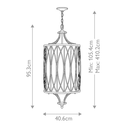 Hinkley Pendant from the Walden range. Walden 4 Light Pendant Product Code = HK-WALDEN-4P
