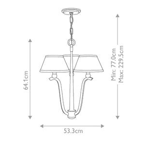 Hinkley Chandelier from the Whitney (HK) range. Whitney 3 Light Chandelier Product Code = HK-WHITNEY3