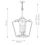 Hinkley Pendant from the Wingate range. Wingate 4 Light Medium Pendant Product Code = HK-WINGATE-P-M
