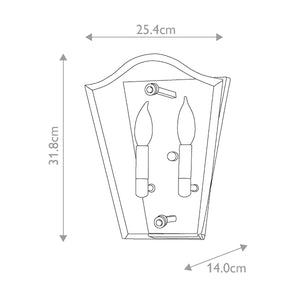 Hinkley Wall Light from the Wingate range. Wingate 2 Light Wall Light Product Code = HK-WINGATE2