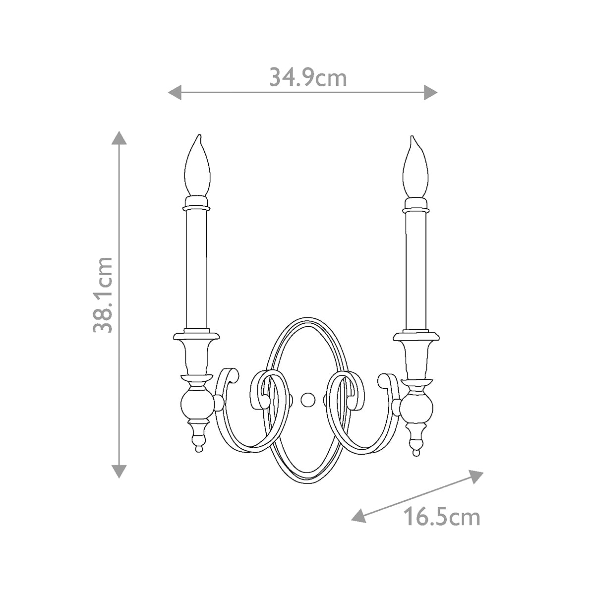 Hinkley Wall Light from the Yorktown range. Yorktown 2 Light Wall Light Product Code = HK-YORKTOWN2