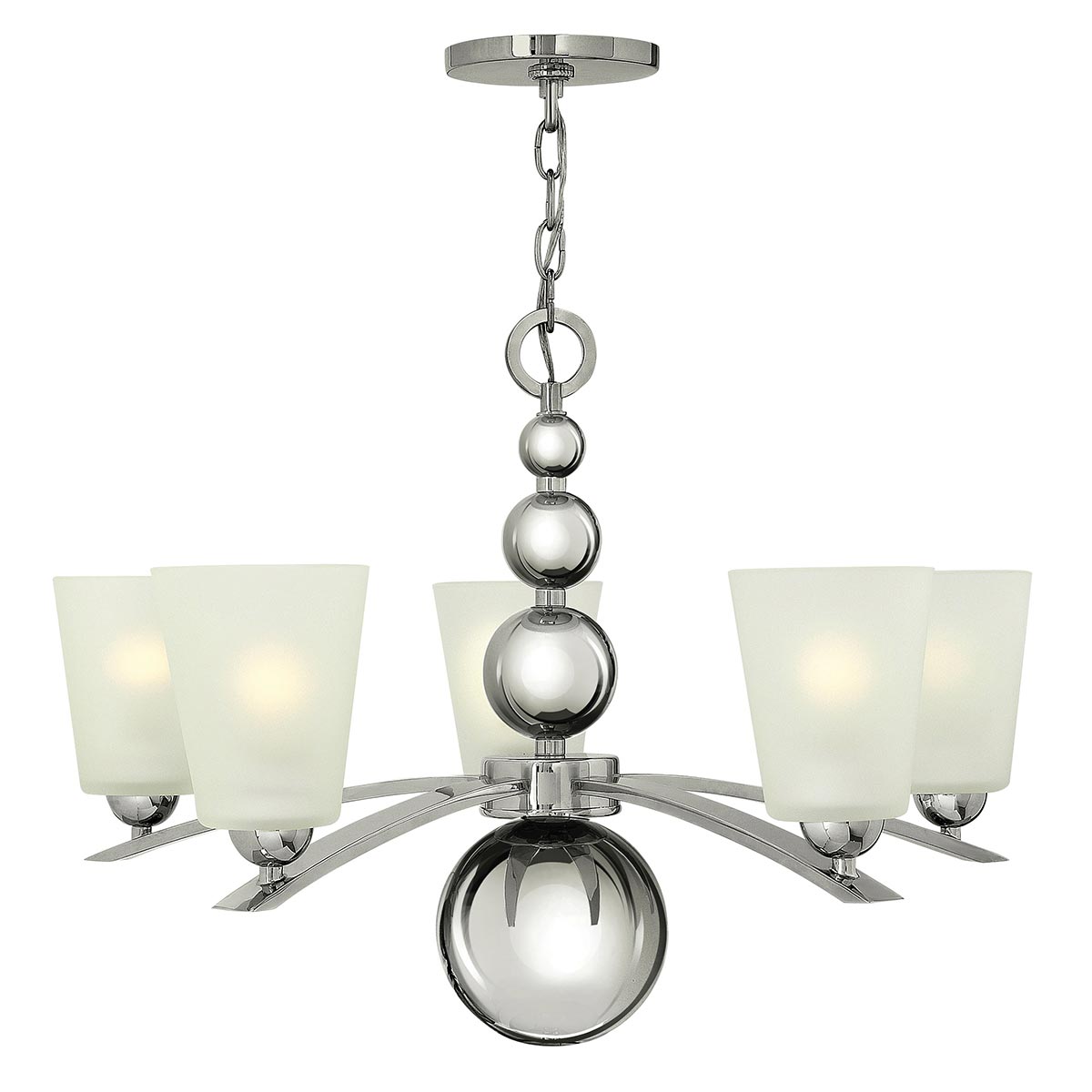 Hinkley Chandelier from the Zelda range. Zelda 5 Light Chandelier Product Code = HK-ZELDA5-PN