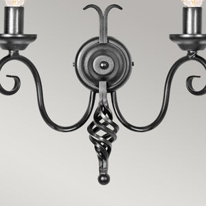 Elstead Lighting Harlech 2 Light Wall Light - Black HR2A-BLACK