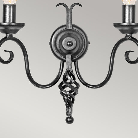 Elstead Lighting Harlech 2 Light Wall Light - Black HR2A-BLACK