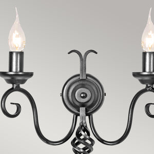 Elstead Lighting Harlech 2 Light Wall Light - Black HR2A-BLACK