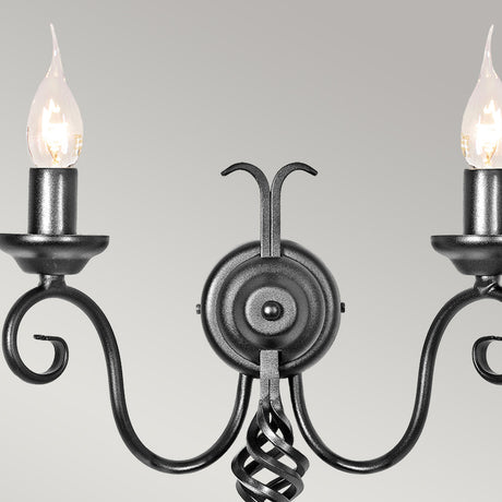 Elstead Lighting Harlech 2 Light Wall Light - Black HR2A-BLACK