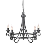 Elstead Lighting Chandelier from the Harlech range. Harlech 5 Light Chandelier - Black  Product Code = HR5-BLACK