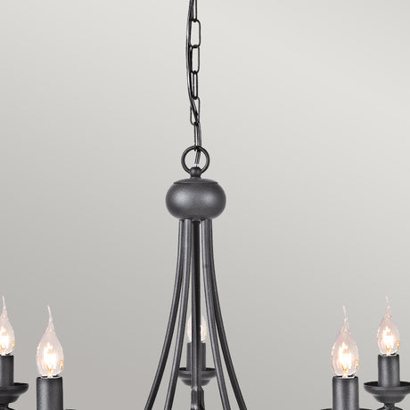 Elstead Lighting Chandelier from the Harlech range. Harlech 5 Light Chandelier - Black  Product Code = HR5-BLACK