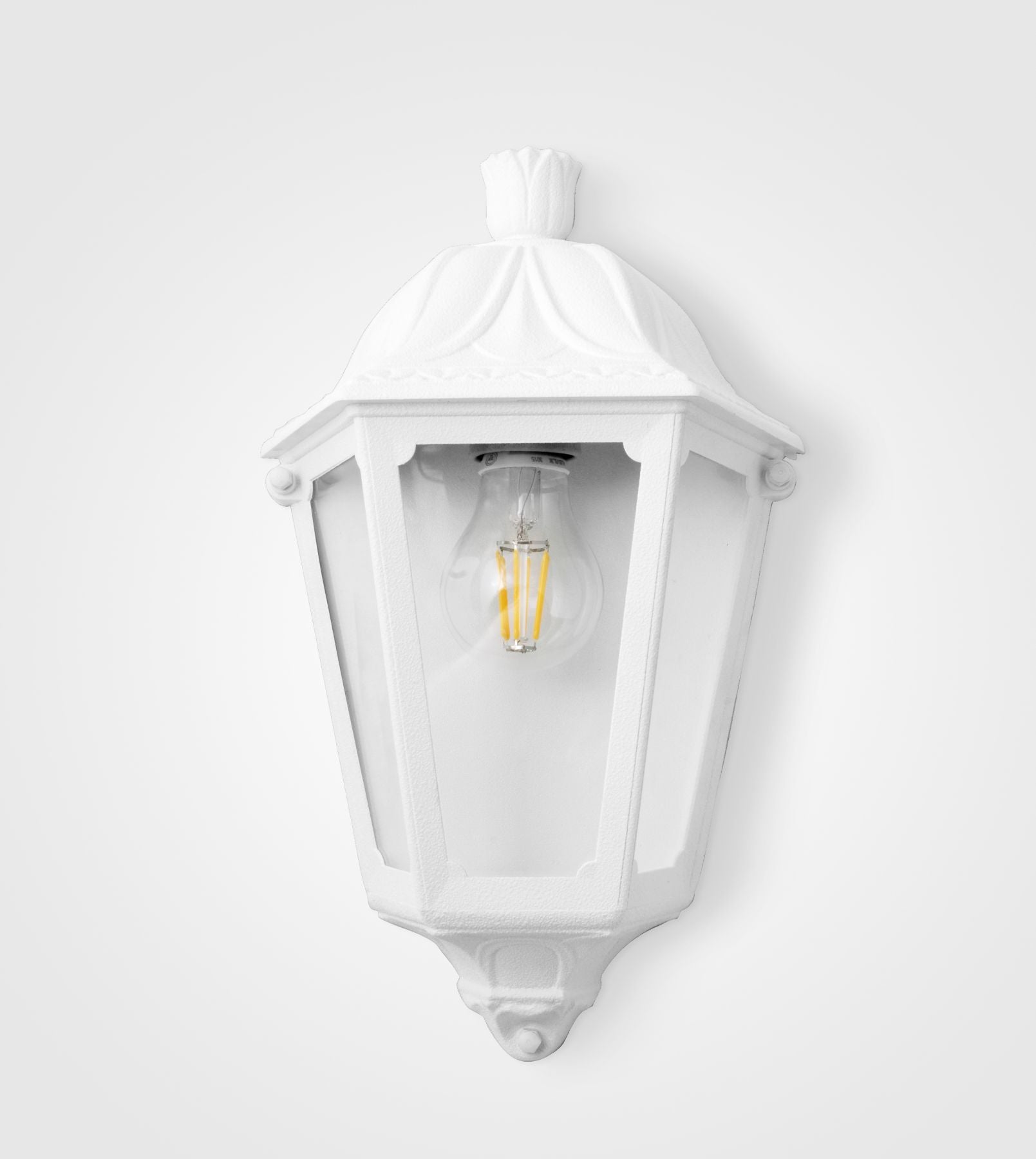Magnalux Iesse White Clear E27 Half Wall Light Part Number - IESSEWH