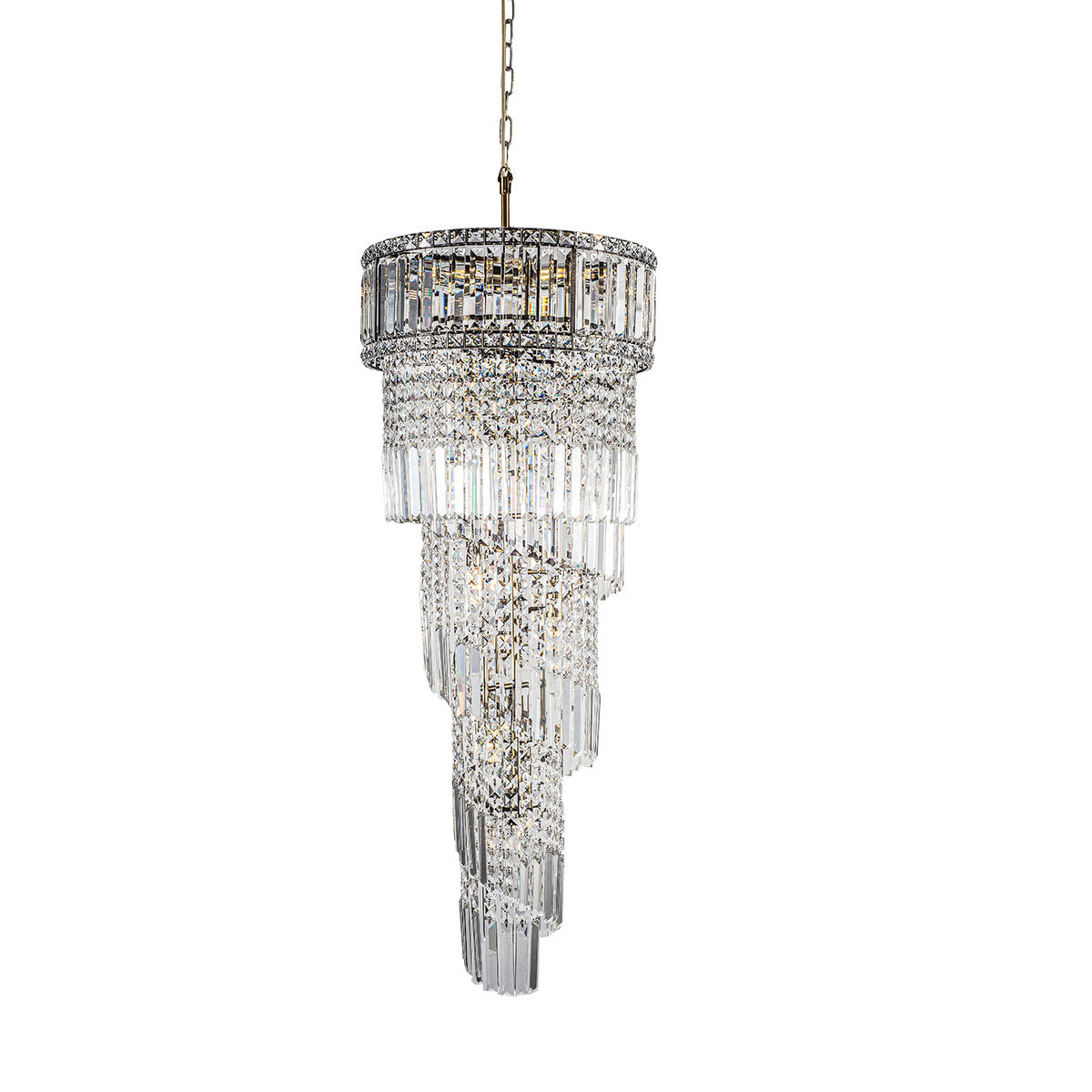 Magnalux ISLA 13 Light Antique Brass with Crystal Pendant Part Number - ISL13AB