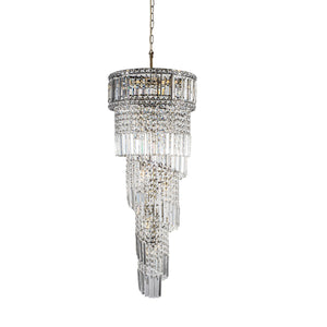 Magnalux ISLA 13 Light Antique Brass with Crystal Pendant Part Number - ISL13AB