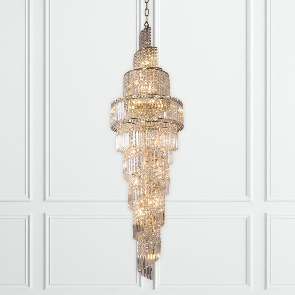 Magnalux ISLA 24 Light 2200mm Crystal Antique Brass Part Number - ISL24AB