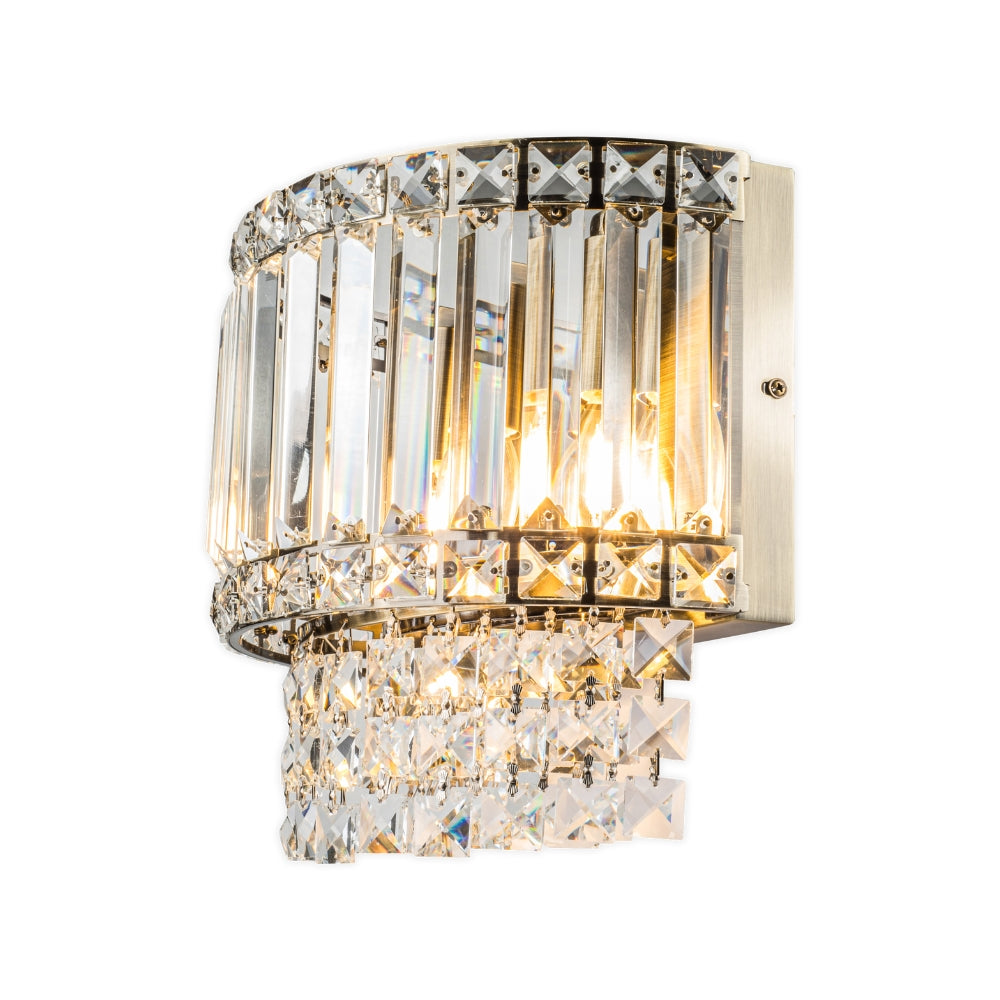 Magnalux ISLA 3 Light Wall Light Antique Brass with Crystal Part Number - ISL03ABWL