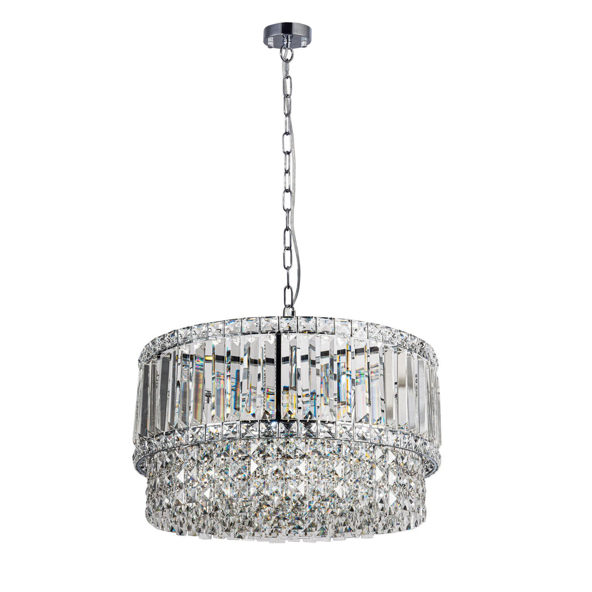 Magnalux ISLA 6 Light Polished Chrome with Crystal Pendant Part Number - ISL06CH