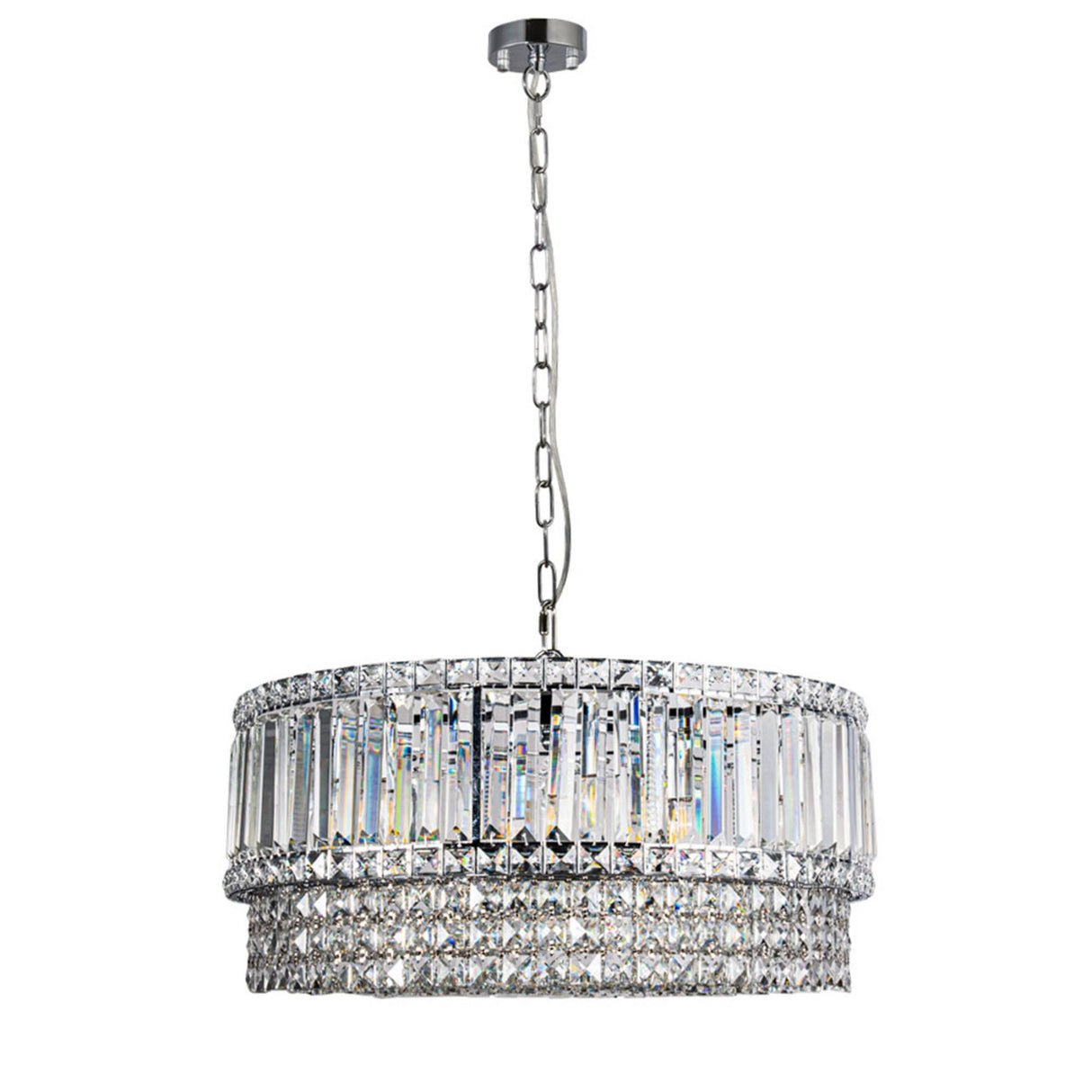 Magnalux ISLA 9 Light Polished Chrome with Crystal Pendant Part Number - ISL09CH