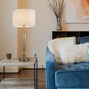 Magnalux Julie Crystal Antique Brass Table Lamp Part Number - JUL01ABTL