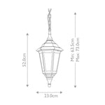 Elstead Lighting Kinsale 1 Light Chain Lantern – SKU KINSALE-CHAIN