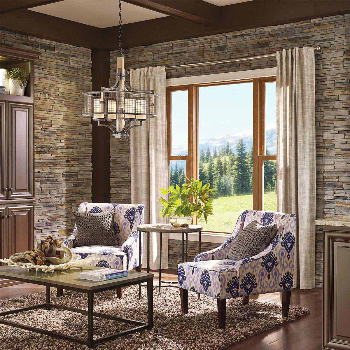 Kichler Chandelier from the Ahrendale range. Ahrendale 3 Light Duo-Mount Chandelier Product Code = KL-AHRENDALE3