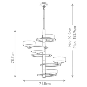 Kichler Chandelier from the Aleeka range. Aleeka 5 Light Tall Chandelier Product Code = KL-ALEEKA5A
