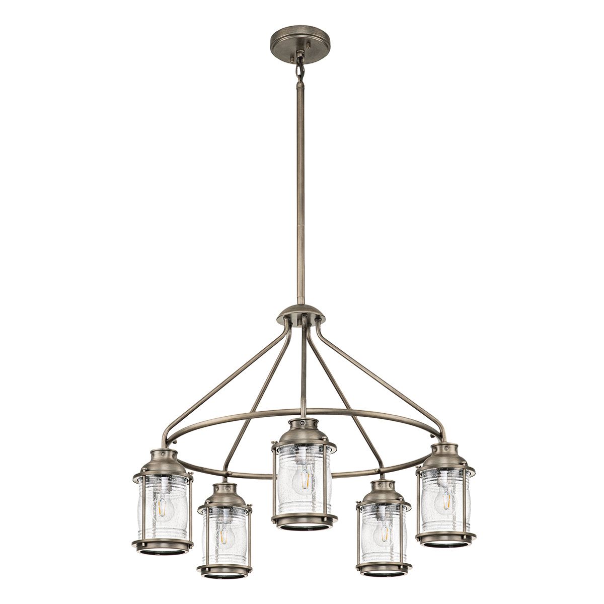 Kichler Chandelier from the Ashland Bay range. Ashland Bay 5 Light Outdoor Chandelier – SKU KL-ASHLANDBAY-5P-BU