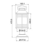 Kichler Pedestal Lantern from the Ashland Bay range. Ashland Bay 1 Light Medium Pedestal Lantern – SKU KL-ASHLANDBAY3-M-BU
