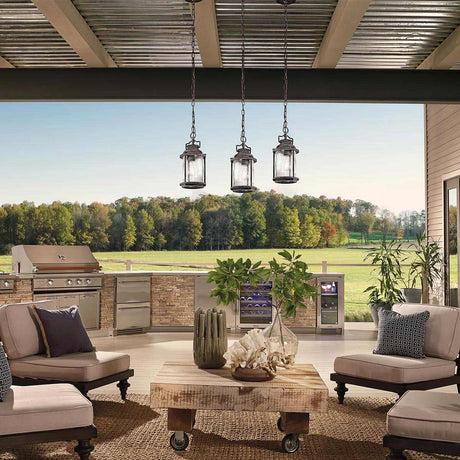 Kichler Outdoor Hanging from the Ashland Bay range. Ashland Bay 1 Light Small Chain Lantern Product Code = KL-ASHLANDBAY8-S