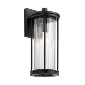 Kichler Outdoor Wall Light from the Barras range. Barras 1 Light Medium Wall Lantern Product Code = KL-BARRAS2-M-BK