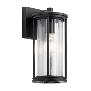 Kichler Outdoor Wall Light from the Barras range. Barras 1 Light Small Wall Lantern Product Code = KL-BARRAS2-S-BK