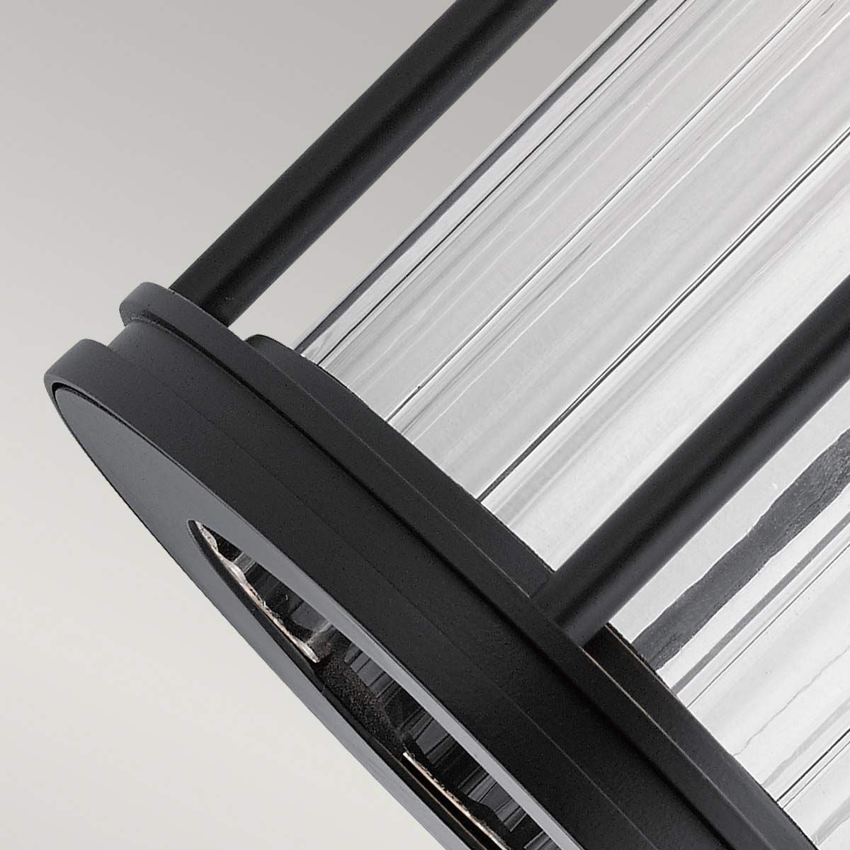Kichler Outdoor Wall Light from the Barras range. Barras 1 Light Small Wall Lantern – SKU KL-BARRAS2-S-BK