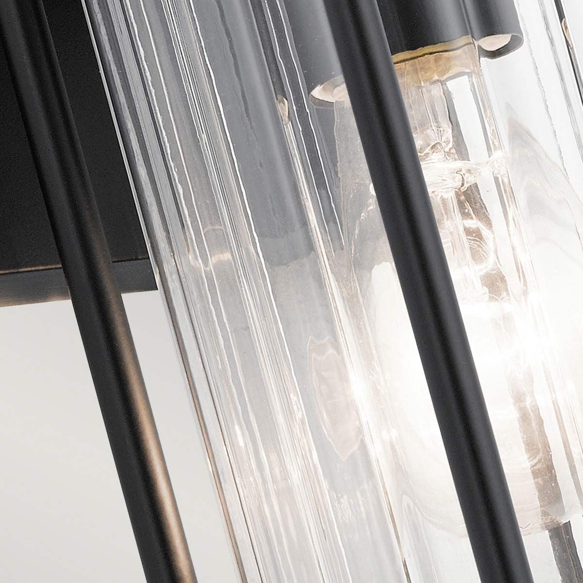 Kichler Outdoor Wall Light from the Barras range. Barras 1 Light Small Wall Lantern – SKU KL-BARRAS2-S-BK