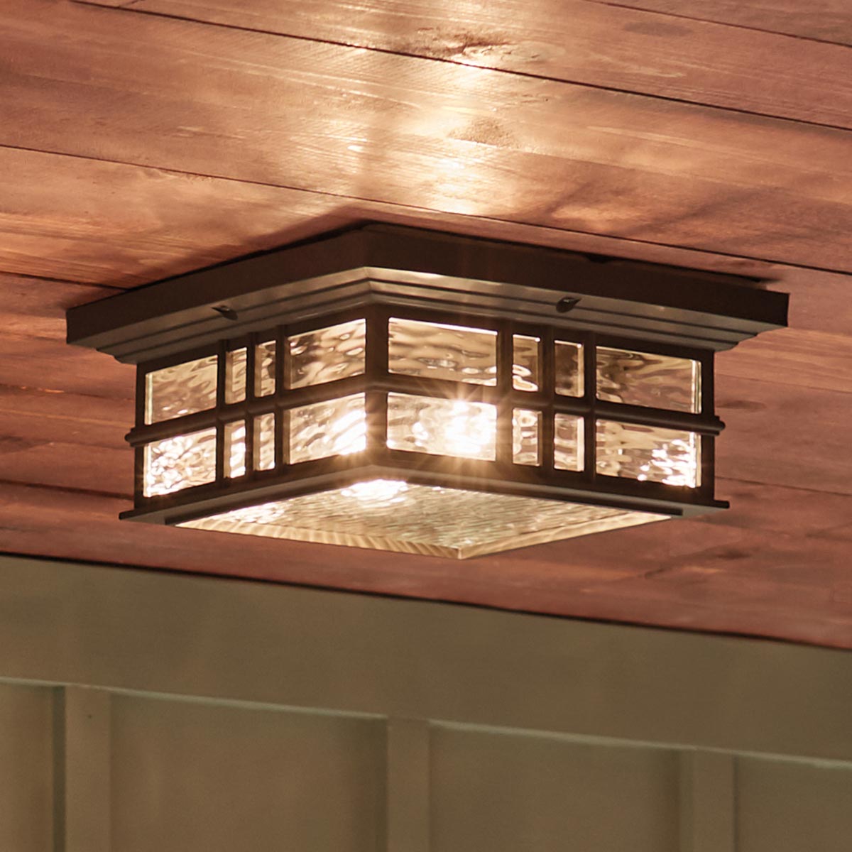 Kichler Ceiling Flush from the Beacon Square range. Beacon Square 2 Light Flush  Product Code = KL-BEACON-SQUARE-F-OZ
