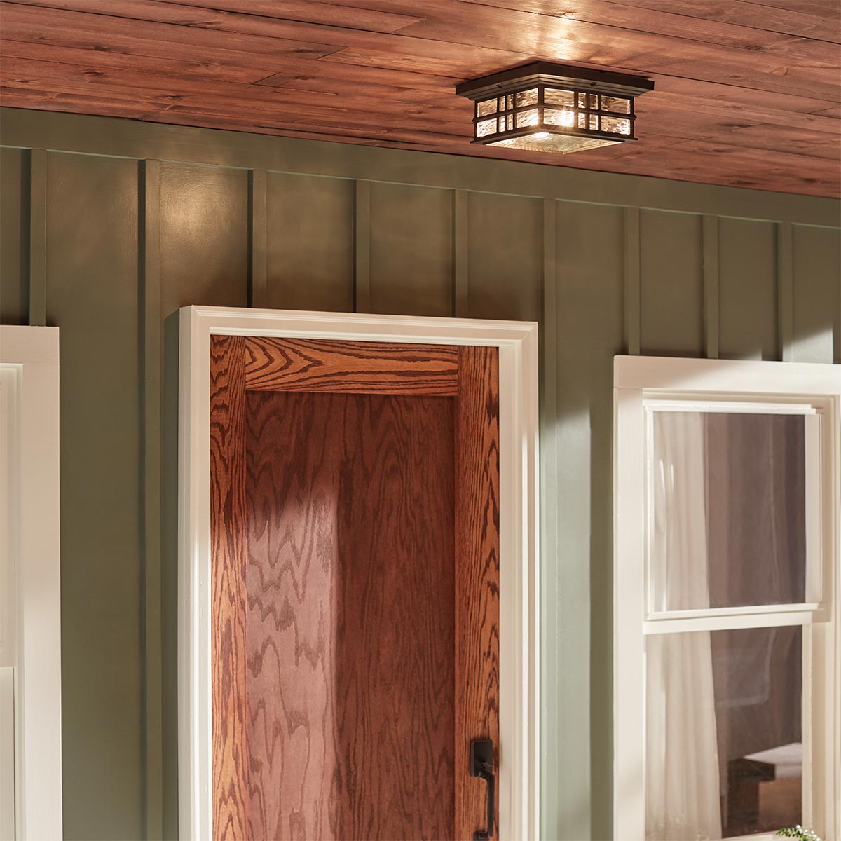 Kichler Ceiling Flush from the Beacon Square range. Beacon Square 2 Light Flush  Product Code = KL-BEACON-SQUARE-F-OZ