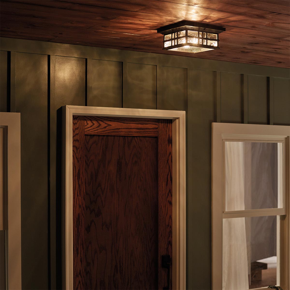 Kichler Ceiling Flush from the Beacon Square range. Beacon Square 2 Light Flush  Product Code = KL-BEACON-SQUARE-F-OZ