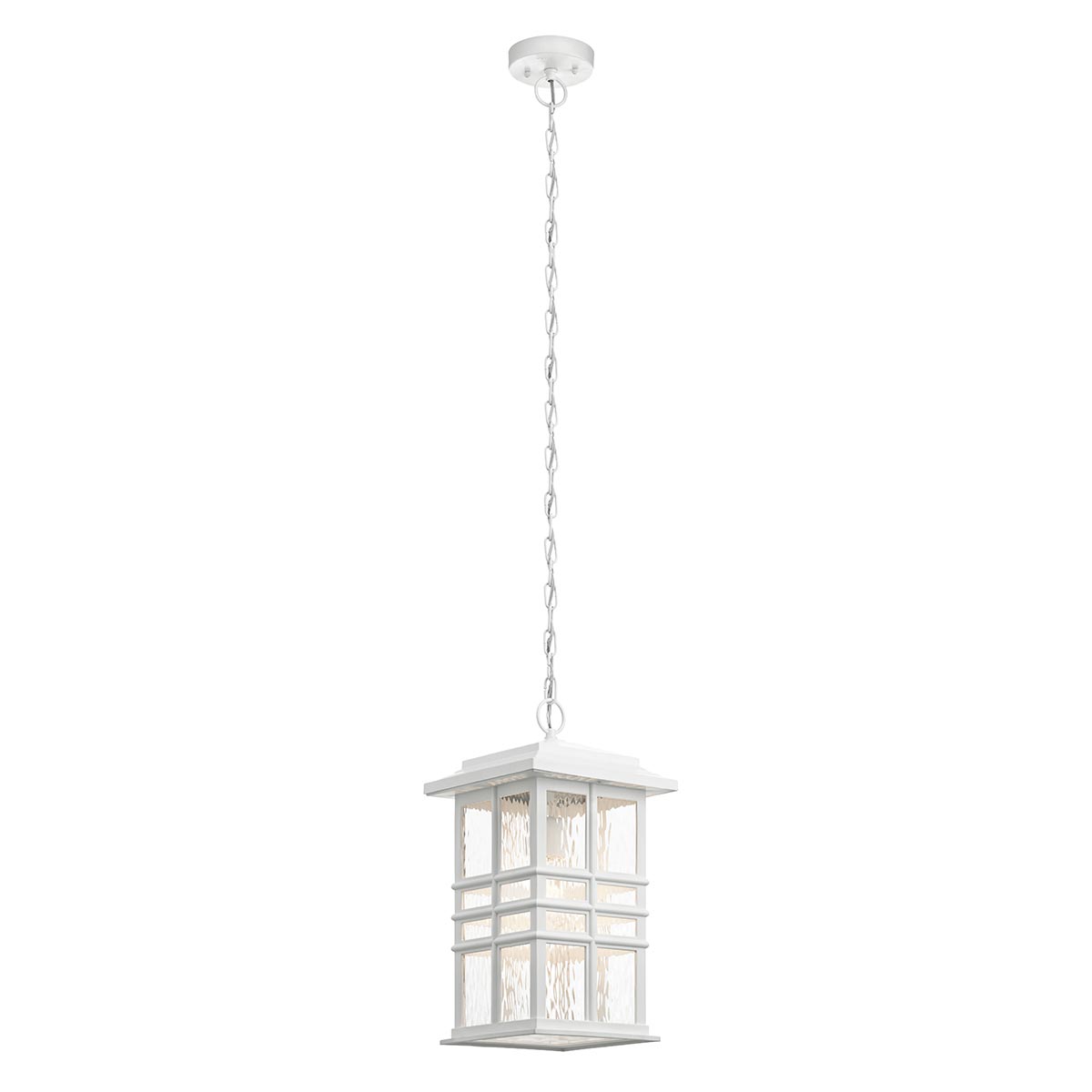 Kichler Outdoor Hanging from the Beacon Square range. Beacon Square 1 Light Chain Lantern Product Code = KL-BEACON-SQUARE8-WHT