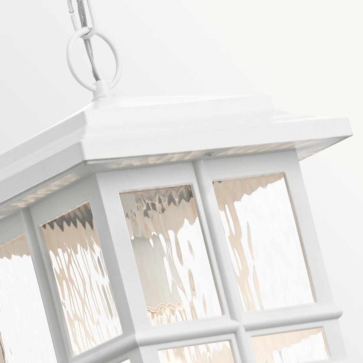 Kichler Outdoor Hanging from the Beacon Square range. Beacon Square 1 Light Chain Lantern Product Code = KL-BEACON-SQUARE8-WHT